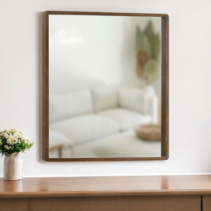 HomeRoots 40" Brown Wood Framed Accent Mirror