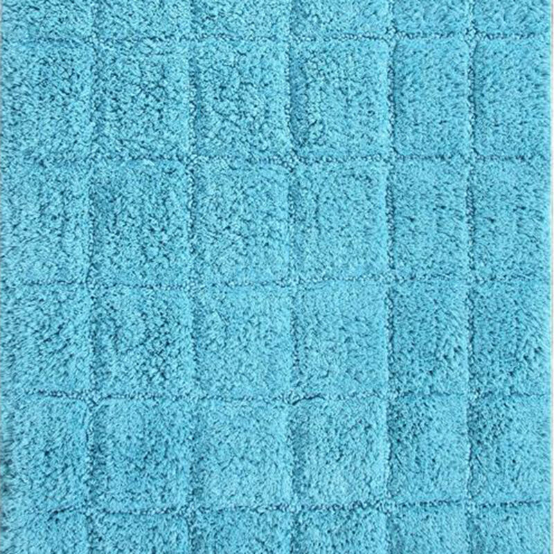 Knightsbridge Summer Tile 220 GSF Non Skid Back Bath Rug Set - 2- Piece - 17x24 and 21x34", Aqua