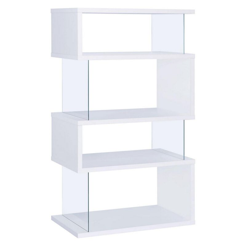Fantastic glossy white wooden bookcase