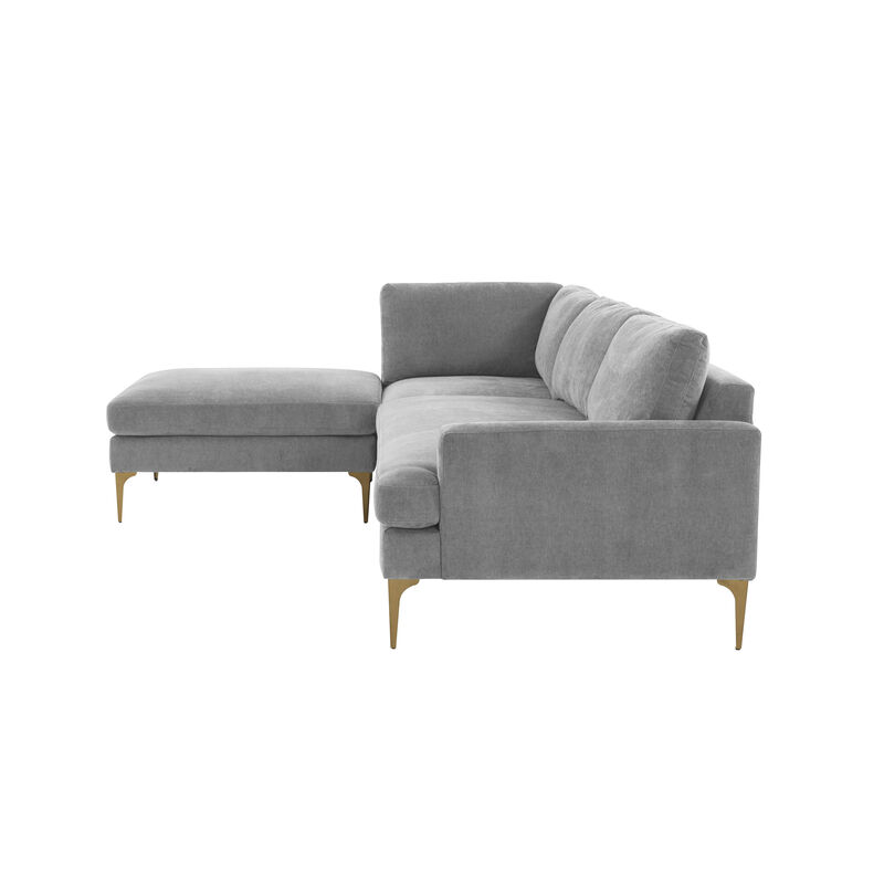 Serena Cream Velvet LAF Chaise Sectional