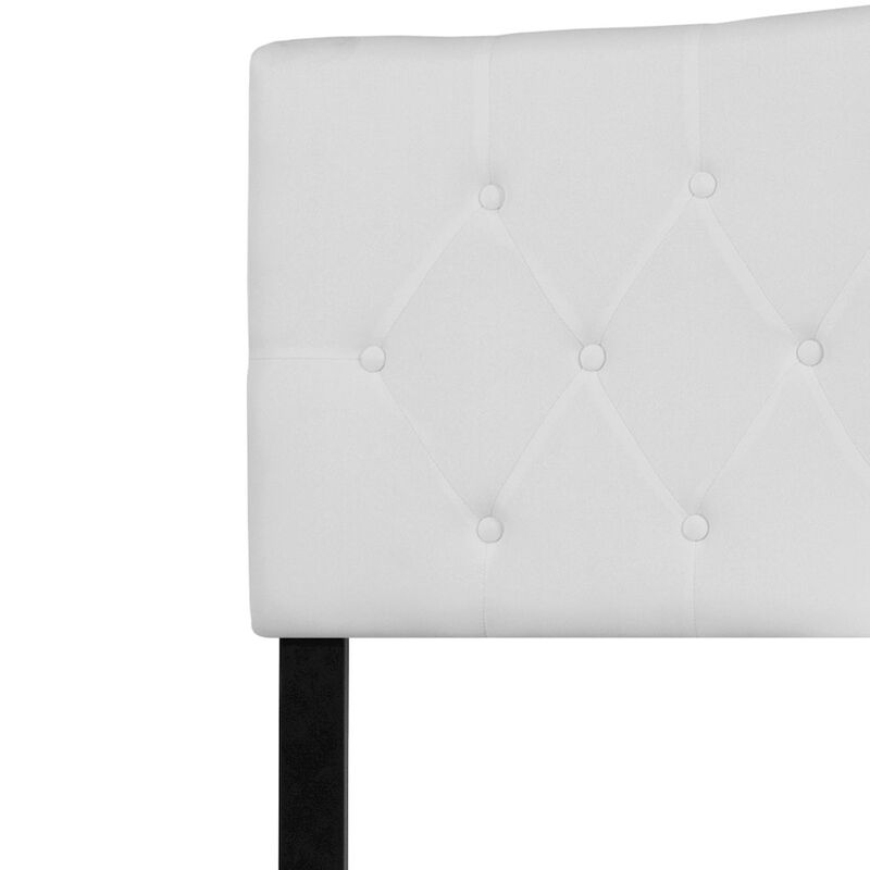 Flash Furniture Tufted Upholstered King Size Headboard in White Fabric image number 3