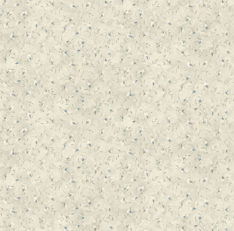 Eleanor Blue Folk Botanical Trail Wallpaper image number 0