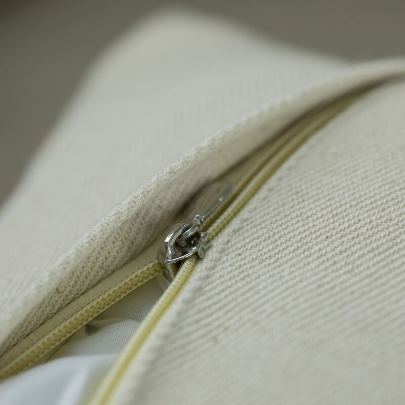 16" Handwoven Cotton Throw Pillow Cover with Side Stripes, Black