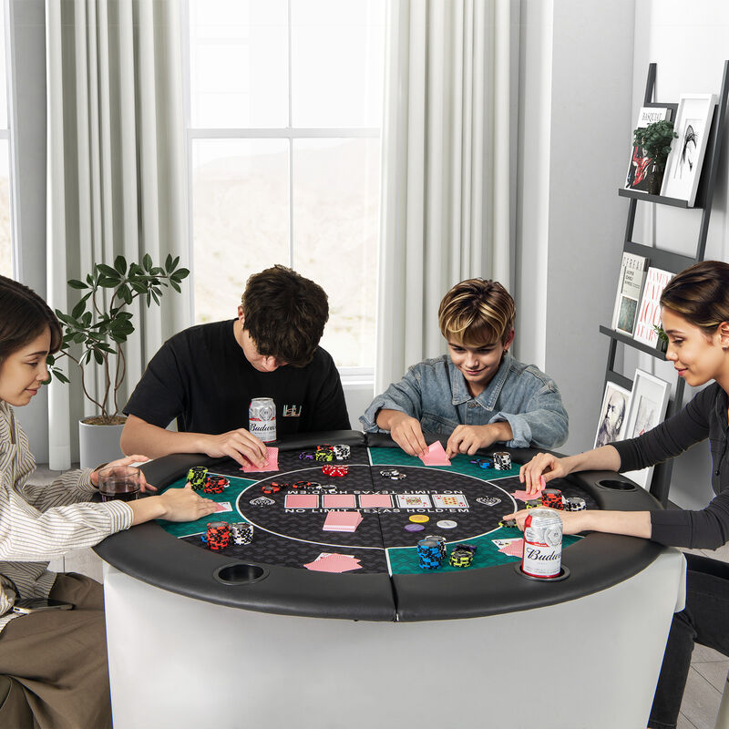6 Player Portable Poker Game Mat Foldable Table Top for Home-Green image number 1