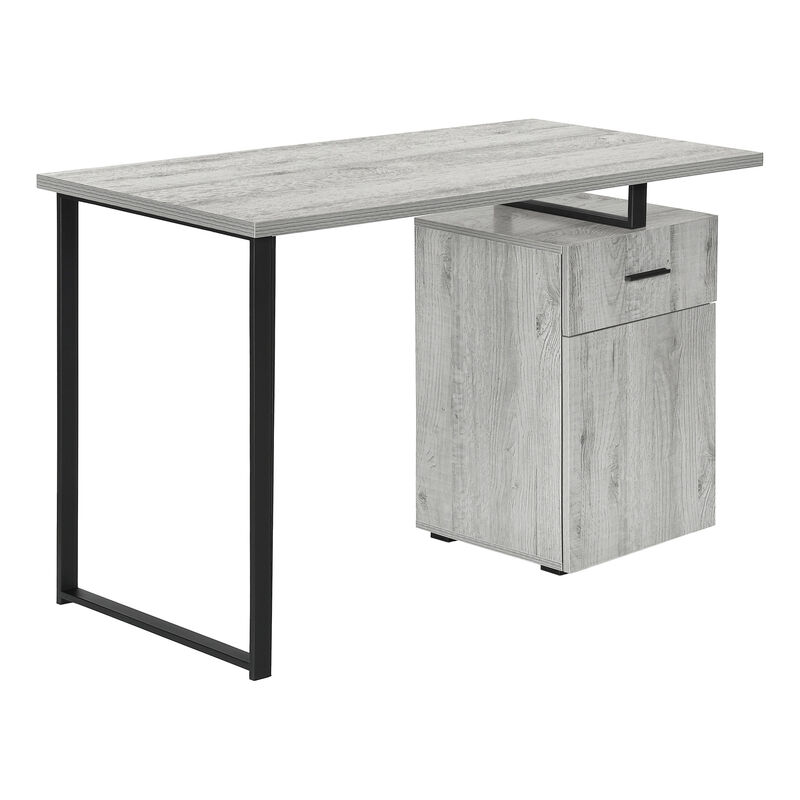 HomeRoots 47" Gray and Black Wood and Metal Sled Computer Desk image number 0
