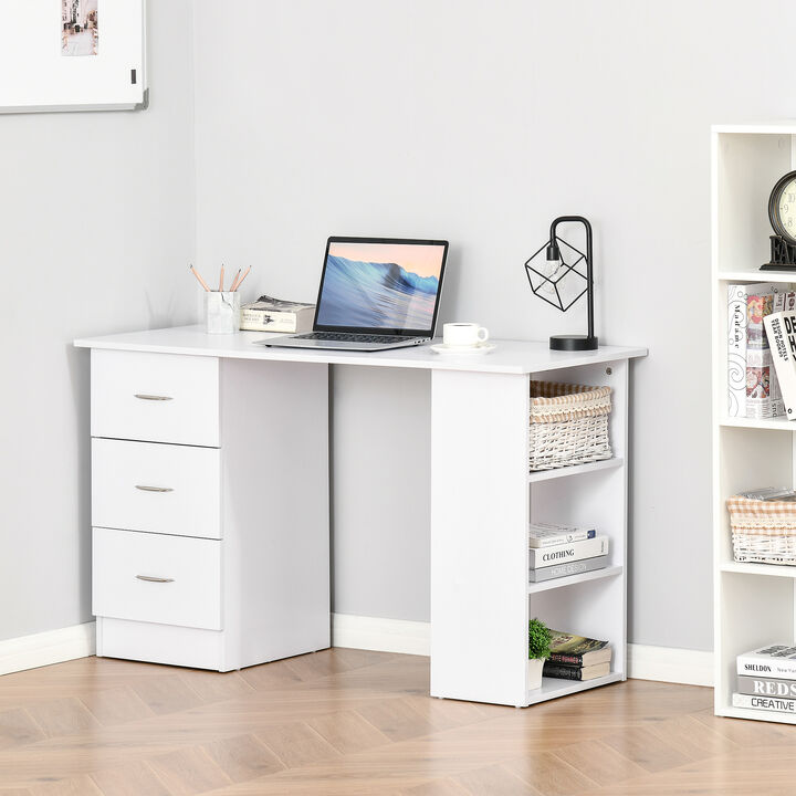 Hivvago Writing Desk Workstation with Bookcase and Drawers