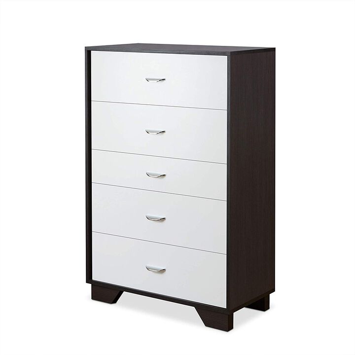 Five Drawer Standard Chest with Ample Storage for Bedroom or Living Space