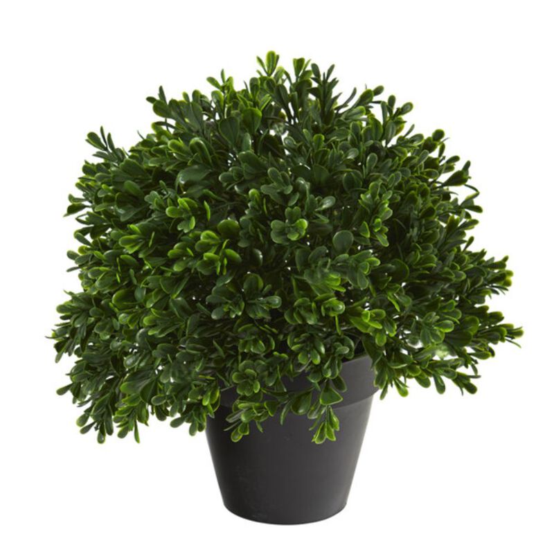Hivvago 10" Boxwood Topiary Artificial Plant UV Resistant (Indoor/Outdoor)