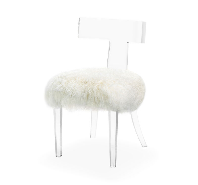 Tristan Klismos Chair - Ivory Sheepskin image number 1