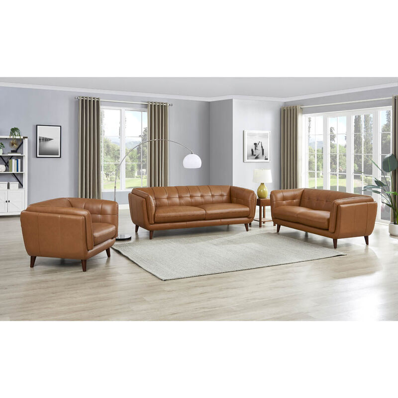Solana Top Grain Leather Loveseat