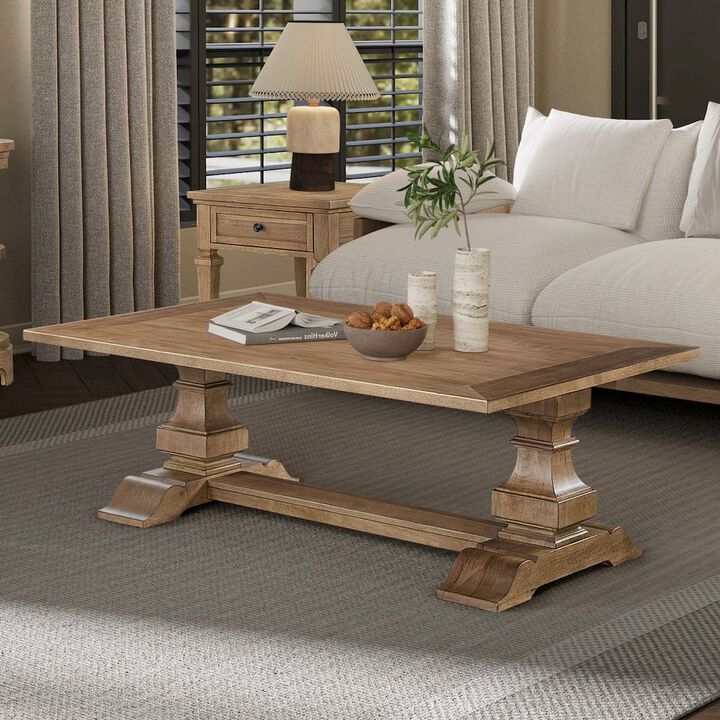 Liberty Furniture Haven Hills Rectangular Cocktail Table for Living Room - Camel Beige Birch Wood