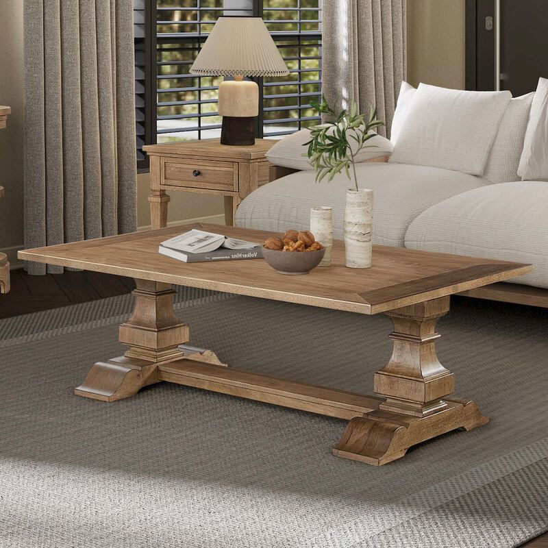 Liberty Furniture Haven Hills Rectangular Cocktail Table for Living Room - Camel Beige Birch Wood image number 1