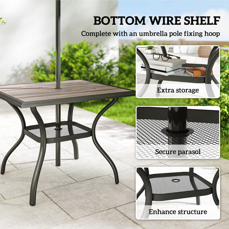Hivvago 37" Square Patio Dining Table for 4 image number 4