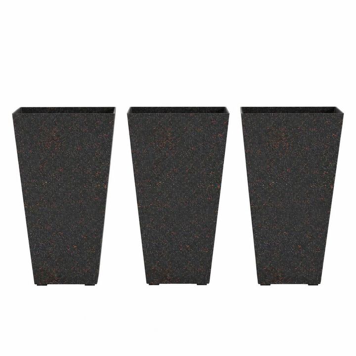WOW PIONEER Set of Three Tall Flower Planter Pots for Indoor and Outdoor Use, Ideal for Large Plants and Small Trees with Drainage Hole