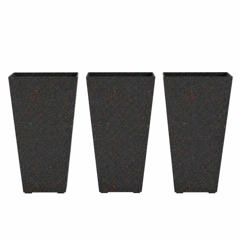 WOW PIONEER Set of Three Tall Flower Planter Pots for Indoor and Outdoor Use, Ideal for Large Plants and Small Trees with Drainage Hole image number 0