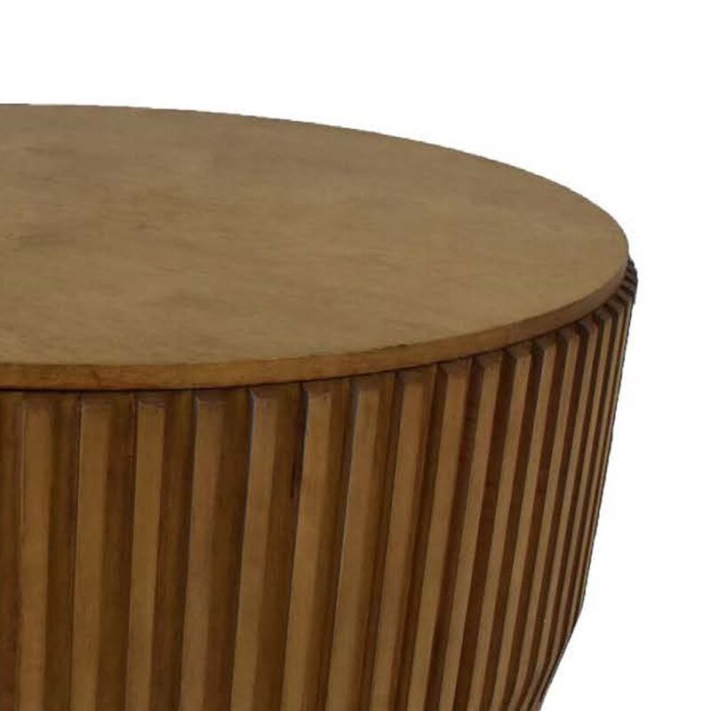 Modern Storage Coffee Table, 31 Inch Round Lift Top, Dark Brown Wood