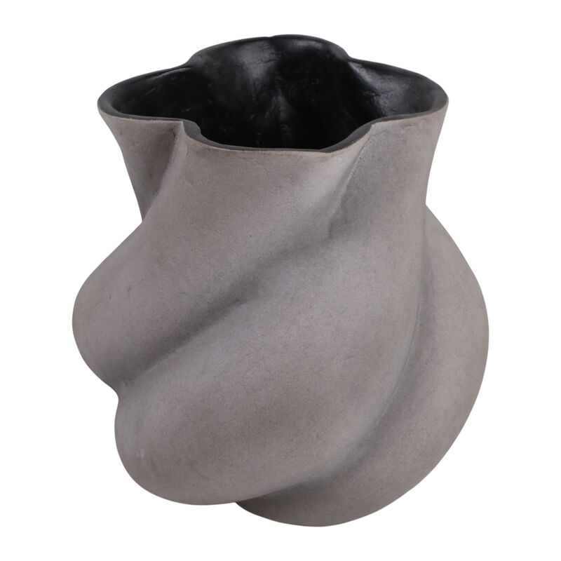 10x10" Distressed Twisted Ecomix Vase, Gray image number 4