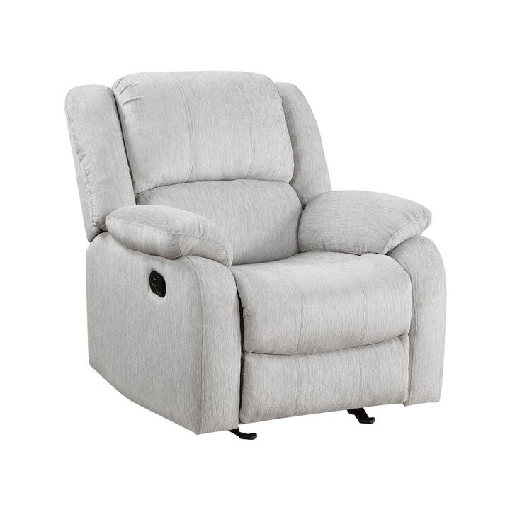 Lexicon Fairview Chenille Glider Manual Recliner in Gray