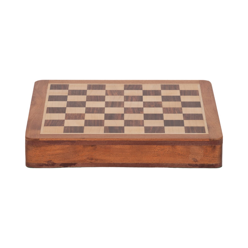 10" Acacia Wood Magnetic Chess image number 0