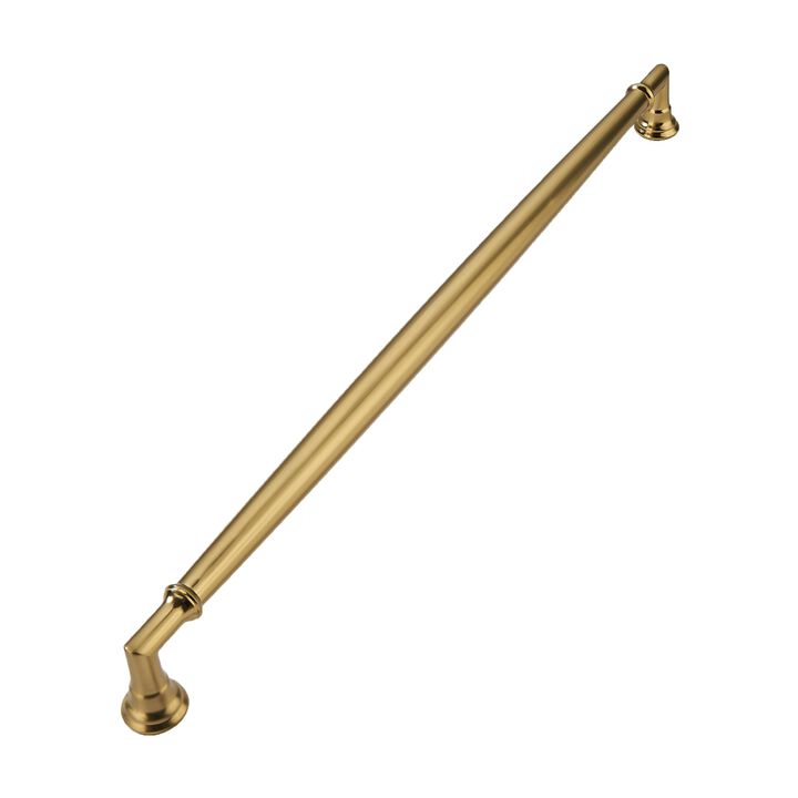 CABDM 1 Pack Appliance Pull 18 Inch Solid Brushed Brass Appliance Handle Heavy Duty Satin Brass Cabinet Pulls Kitchen Cabinet Ha