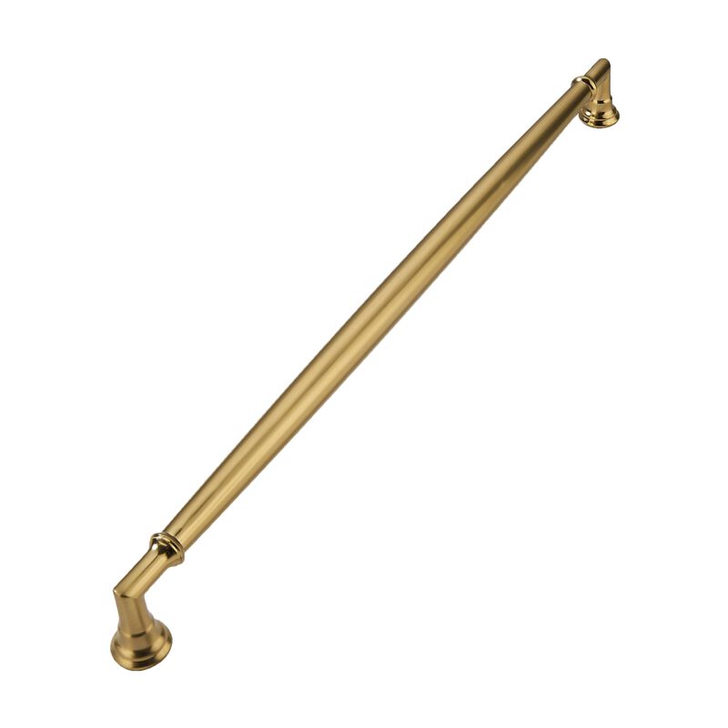 CABDM 1 Pack Appliance Pull 18 Inch Solid Brushed Brass Appliance Handle Heavy Duty Satin Brass Cabinet Pulls Kitchen Cabinet Ha