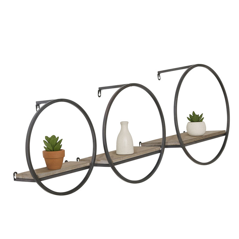 S/3 Wood/metal Wall Shelves image number 1