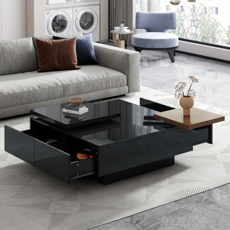 Merax Modern Square Wood Coffee Table