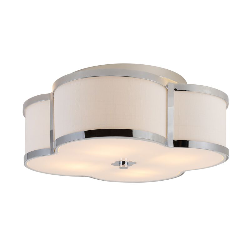 Quatrefoil Scalloped Shade Metal Classic Glam LED Flush Mount
