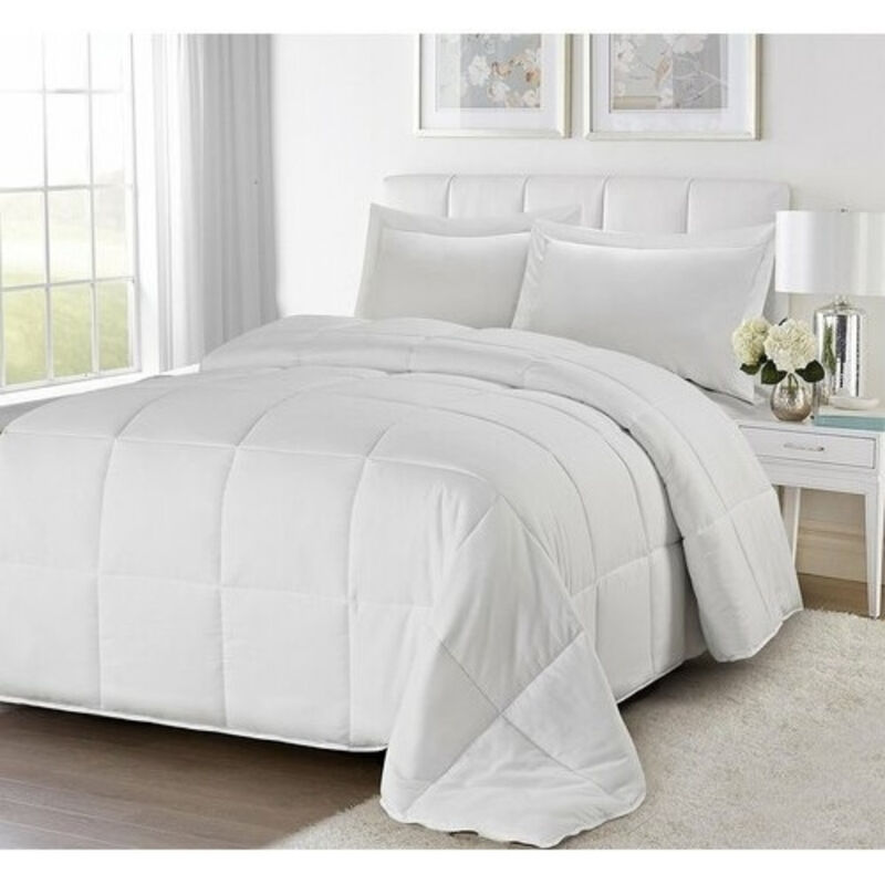 Traditional Reversible Microfiber 3 Piece Comforter Set with Shams for Bed
