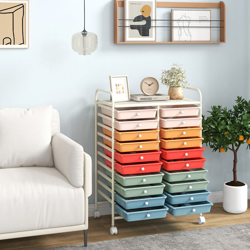 20-Drawer Rolling Utility Cart – Ideal Studio Storage Solution