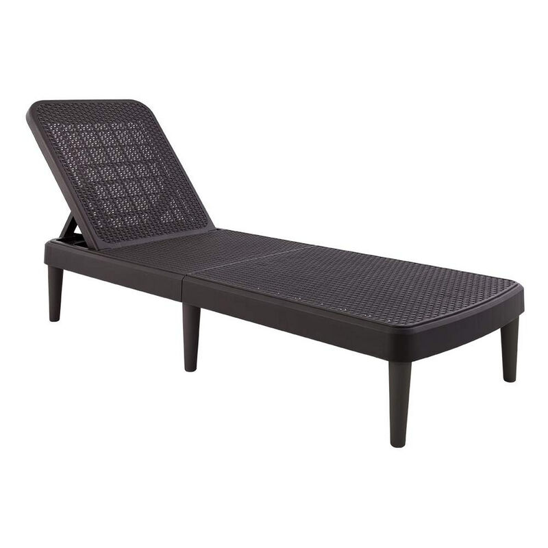 HomeRoots Heavy Duty Plastic Outdoor Stacking Chaise Lounge image number 0