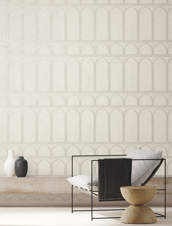 Arches Beige & Pearl Wallpaper