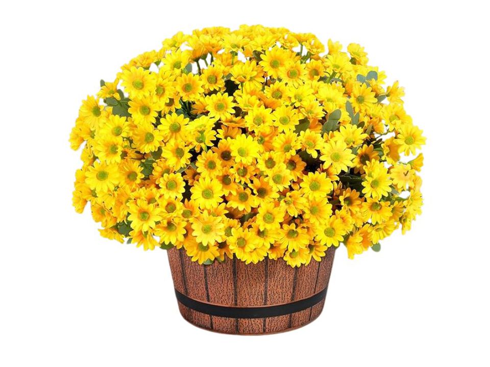 12 Bundle Yellow Artificial Daisy Flowers UV Resistant Outdoor Window Box Decor