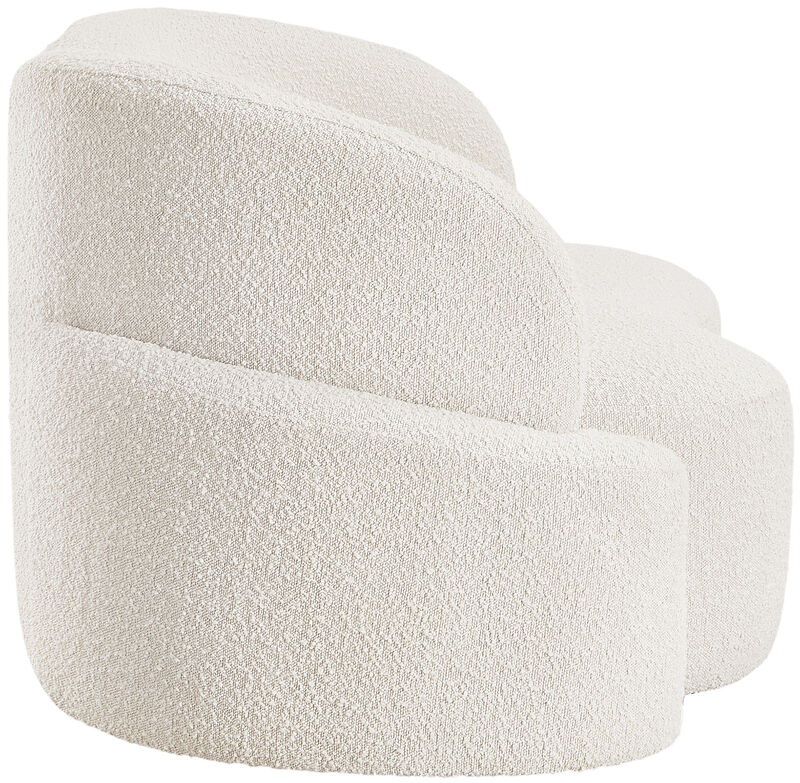 Meridian Furniture Principessa Cream Boucle Fabric Loveseat
