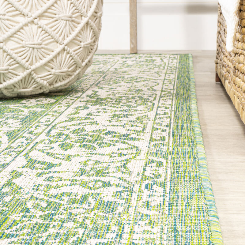 Tela Bohemian Textured Weave Floral Area Rug