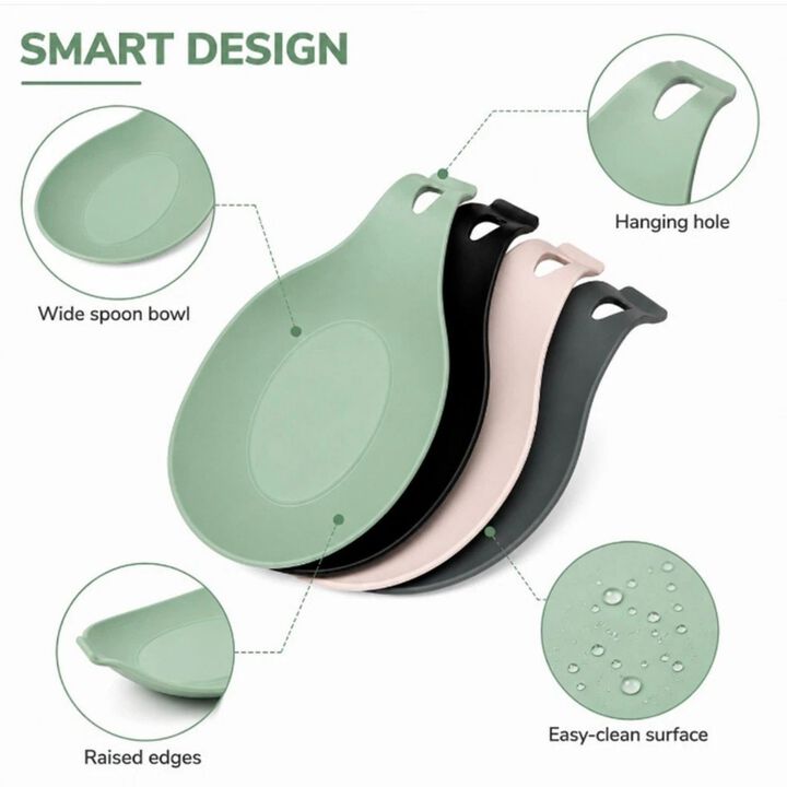 Pack of 4 Silicone Spoon Rest Set