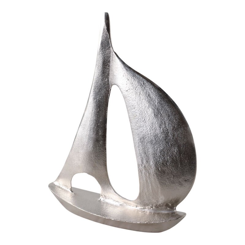 18x15" Metal Sail Boat, Silver image number 1