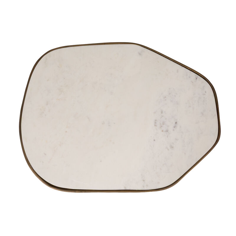 Abstract Shaped Marble End Table with Metal Legs image number 2