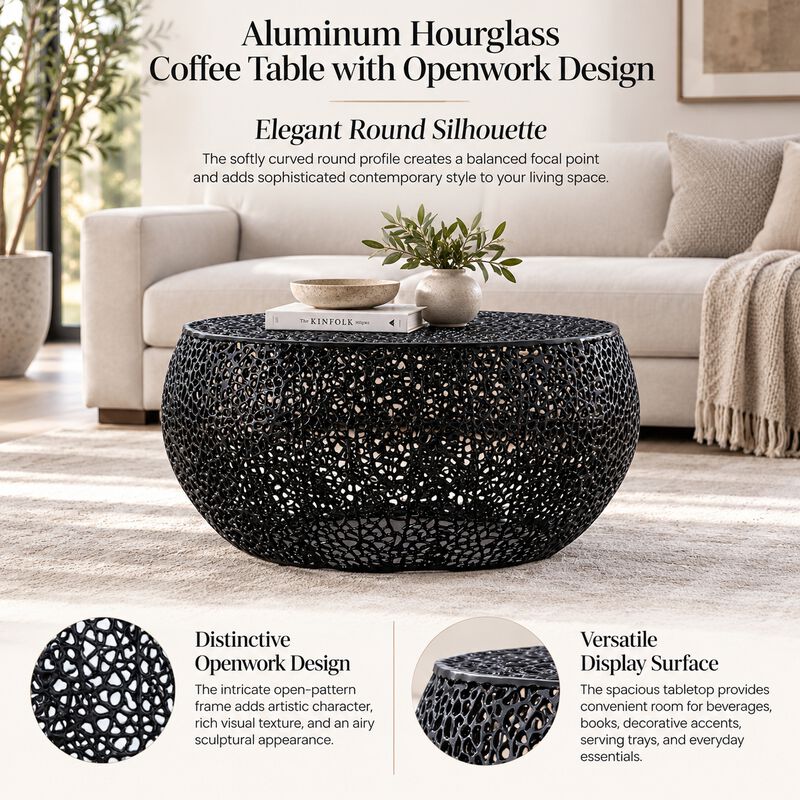 Pavressa White Hourglass Coffee Table image number 3