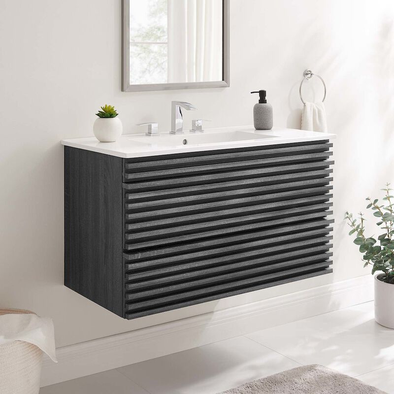 Render 36" Wall-Mount Bathroom Vanity image number 7