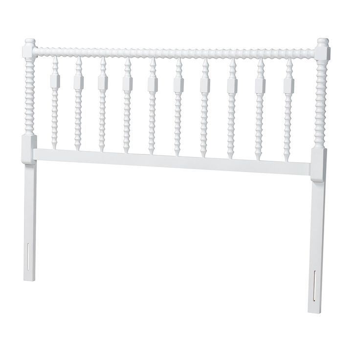Baxton Studio Juliette Turned Spindle Headboard - Crafted Wood Panel with Decorative Spoke Design for Cottage Farmhouse Bedroom