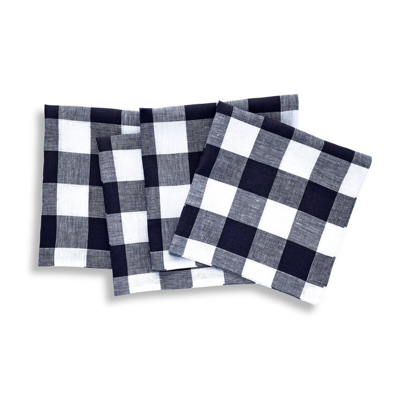 Linen Dinner Napkins - Buffalo Check image number 0