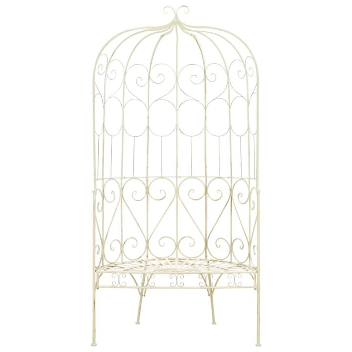 vidaXL Garden Bench 37.4" Iron Antique White