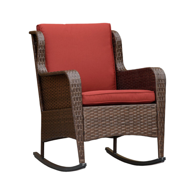 Heavy-Duty Rocking Chair, Durable and Comfortable Outdoor Rocker for Garden or Deck image number 0