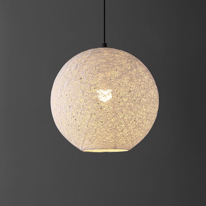 Lacey Bohemian Minimalist Iron/Rope Woven Globe LED Pendant