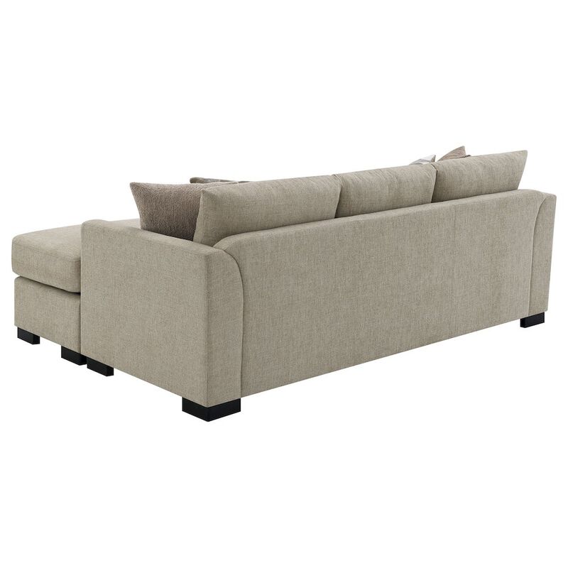 Coaster Co. of America Storey Upholstered Sleeper Sectional Chaise Sofa Camel