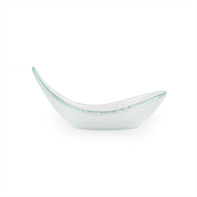 Turgla Fusion Glass 7.5" x 5.75" x h:3.25" 10 oz. Oval Clear Glass Bowl (Set of 4) image number 2