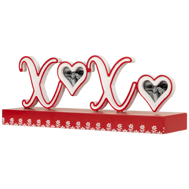 Heart and Floral "XOXO" Valentine's Day Photo Frame - 12"
