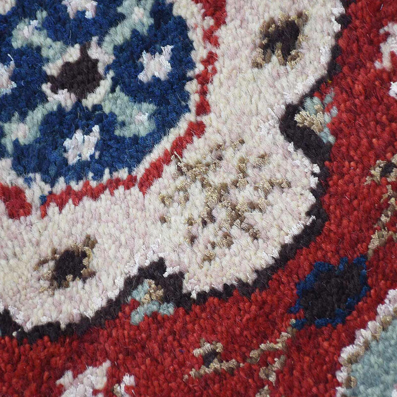 RUGSOTIC CARPETS HAND KNOTTED WOOL & SILK ECO-FRIENDLY ORIENTAL AREA RUGS  - Runner Shape, Classic Oriental Traditional , Low Pile Handmade Area Rugs (AF0116) image number 3