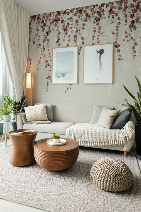 Trailing Ivy Brown Wall Mural (Set of 2)